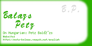 balazs petz business card